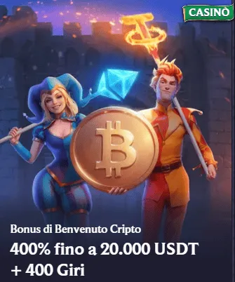 Bonus di benvenuto cripto 400 fino a 20000 usdt 400 giri