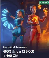 Pacchetto di benvenuto 400 fino a 15000 euro 400 giri